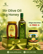 Olive Oil + Honey + Free Desi Ghee