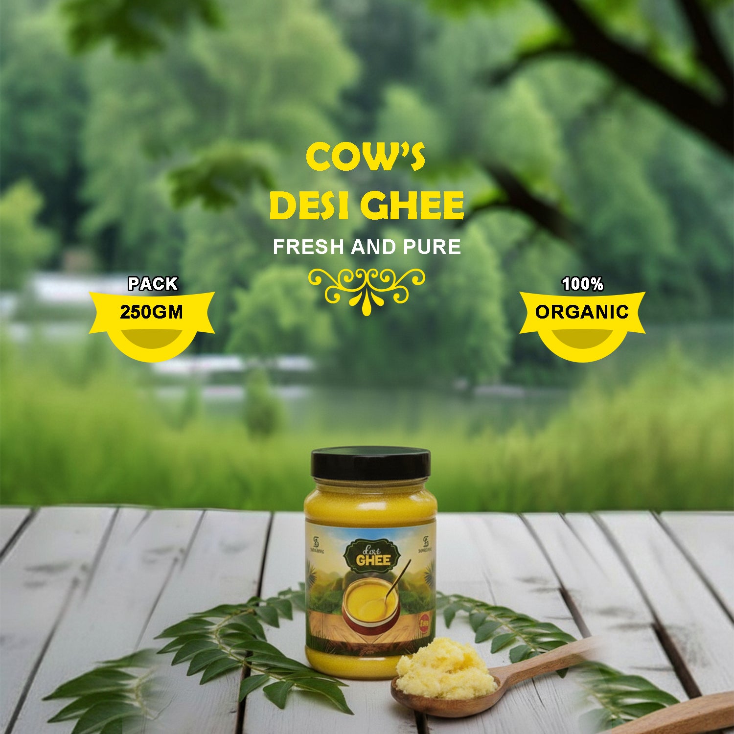 🧈 Pure Cow Desi Ghee – 100% Natural-Organic