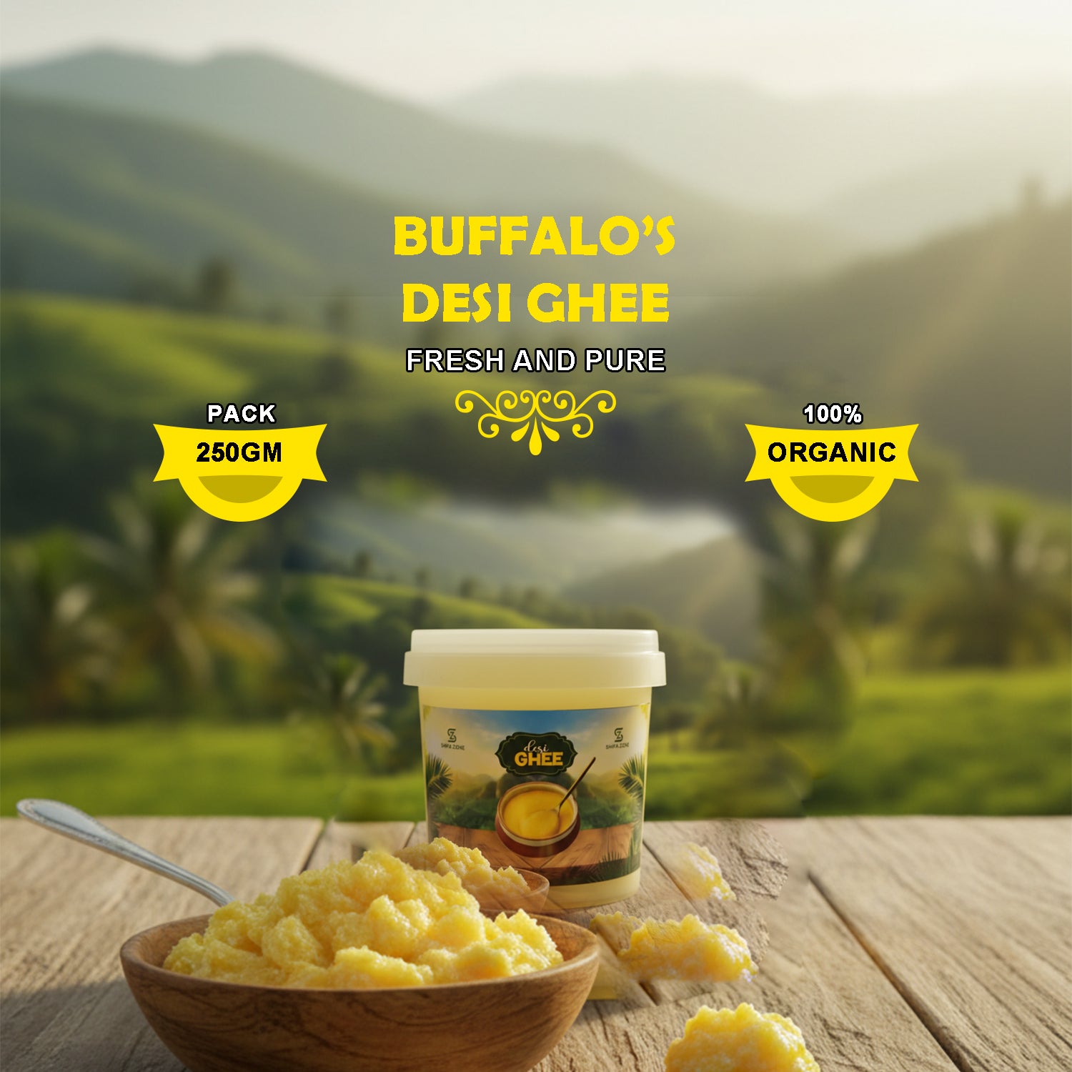 🧈 Pure Buffalo Desi Ghee – 100% Natural-Organic