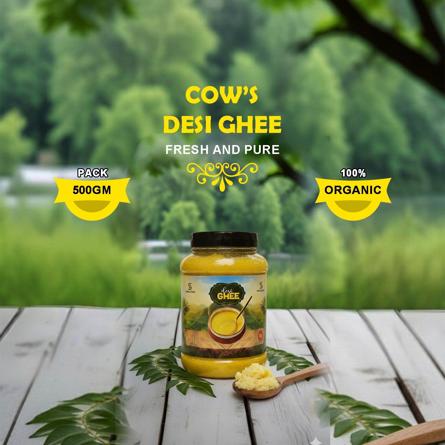 🧈 Pure Cow Desi Ghee – 100% Natural-Organic
