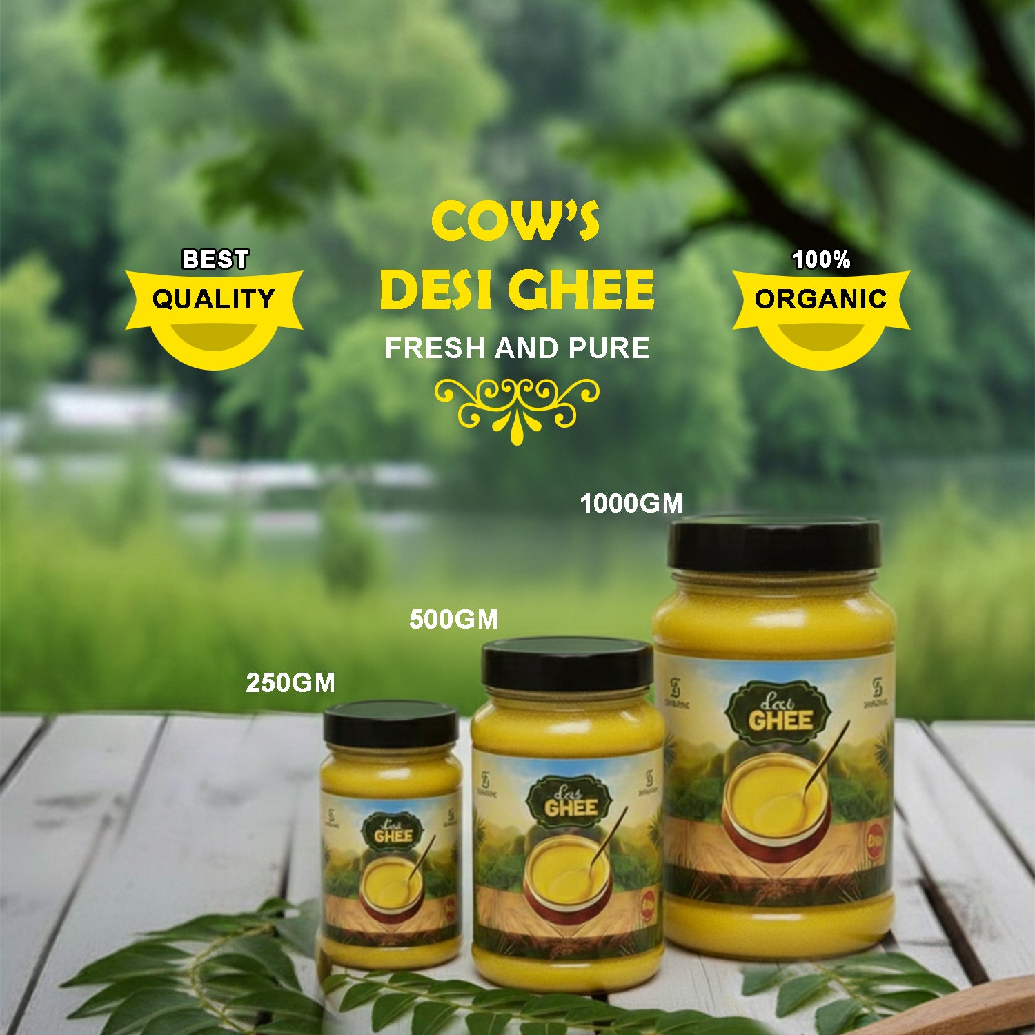 🧈 Pure Cow Desi Ghee – 100% Natural-Organic