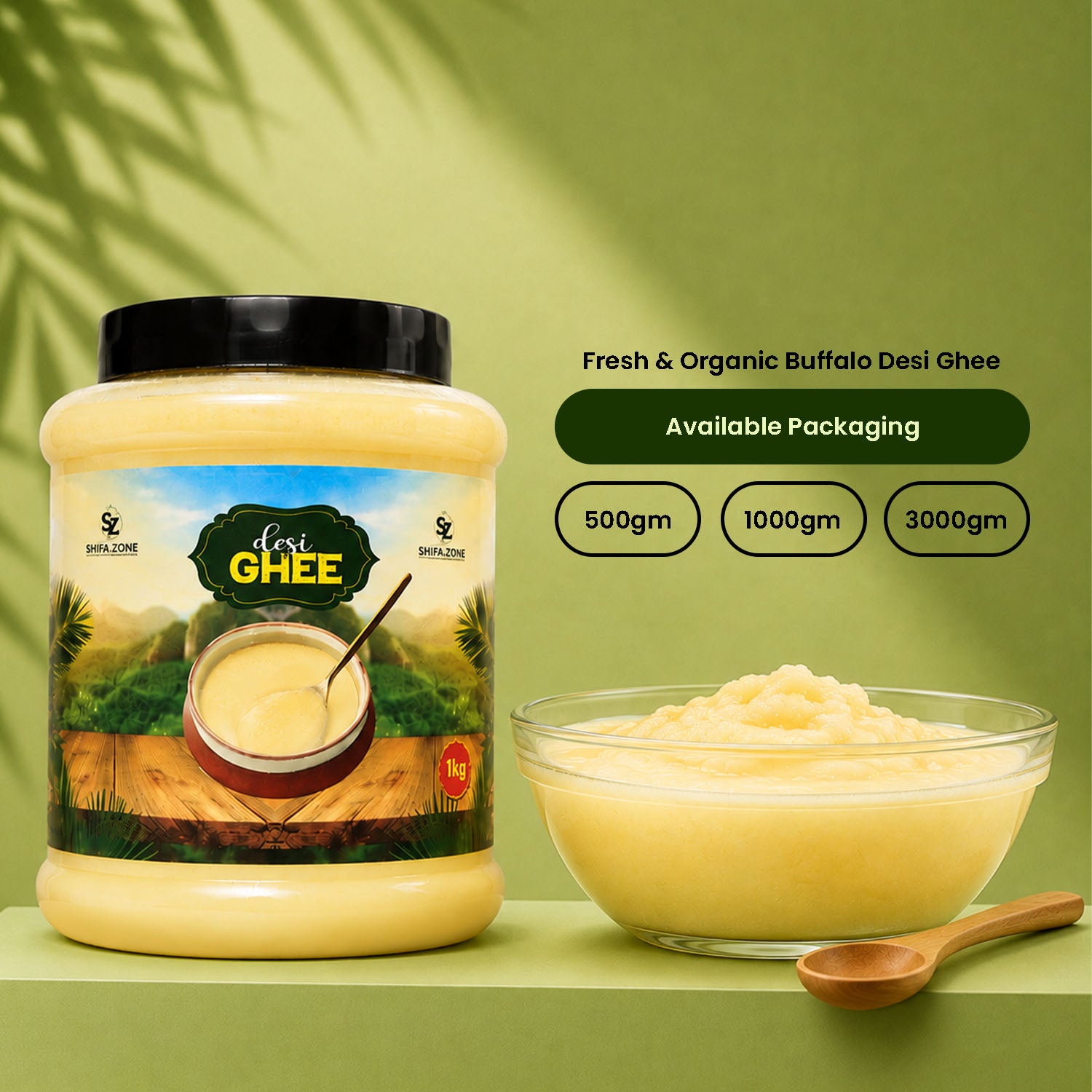 🧈 Pure Buffalo Desi Ghee – 100% Natural-Organic